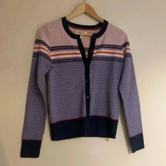 G.H. Bass & Co. Sweaters - G.H.Bass Pink Blue Patterend Cardigan Sweater Button Down Preppy Fair ilse XS